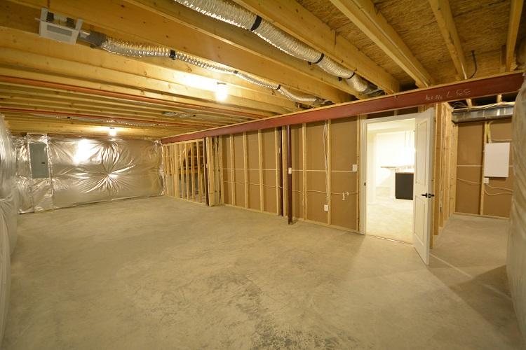 Unfinished basement storage.