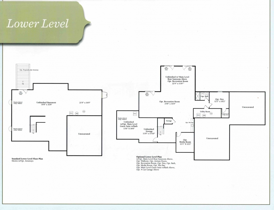 The Sutton Basement Floor Plan