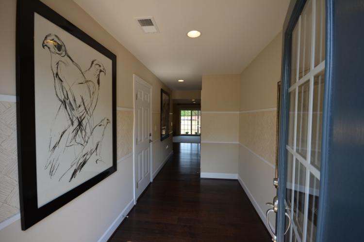 Entering the Armfield town home design by Stanley Martin Homes at Bradley Square in Manassas, Virginia.