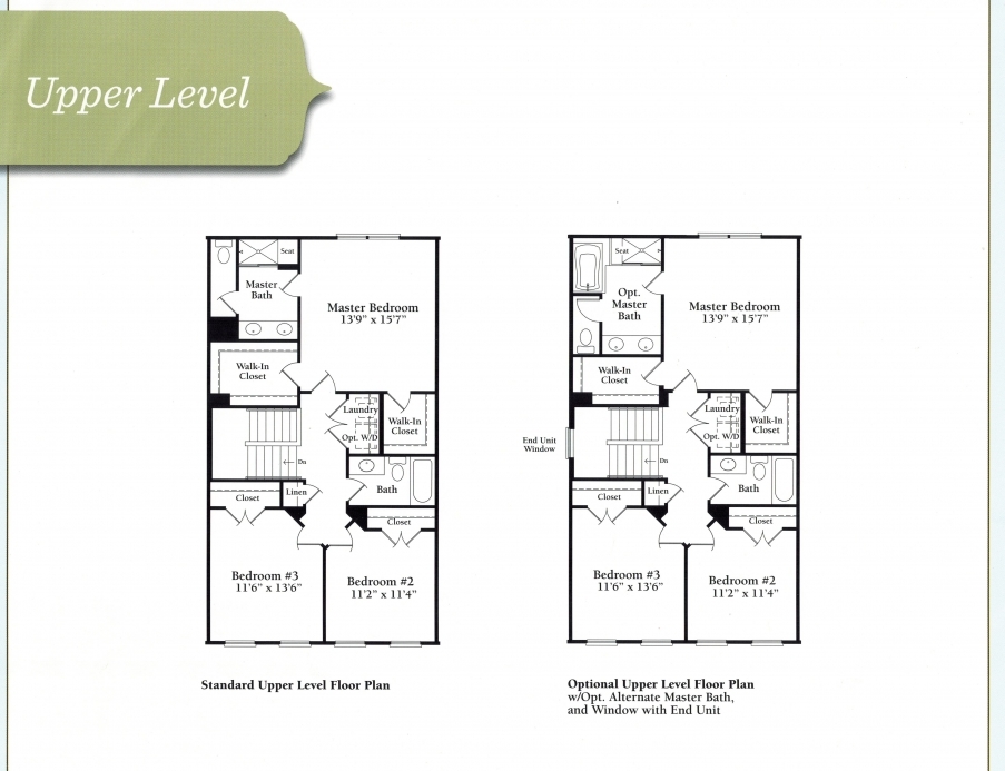 The Rockland upper level floor plan.