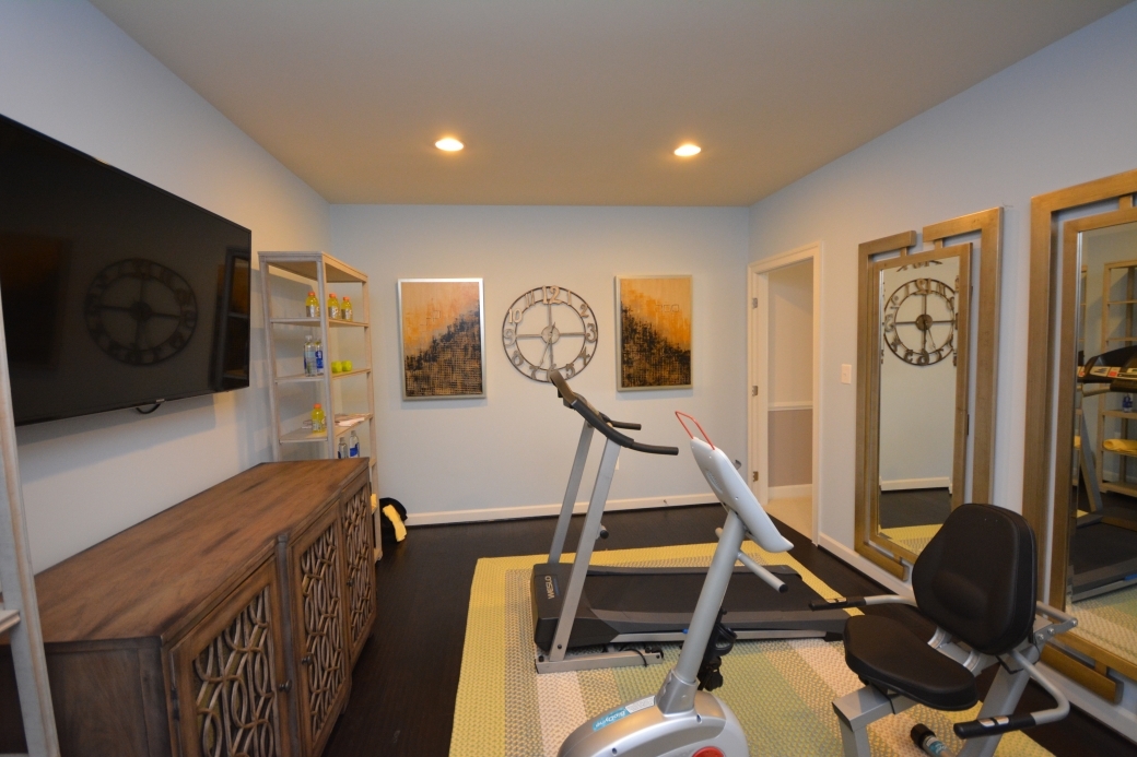 The basement exercise room (reverse view).