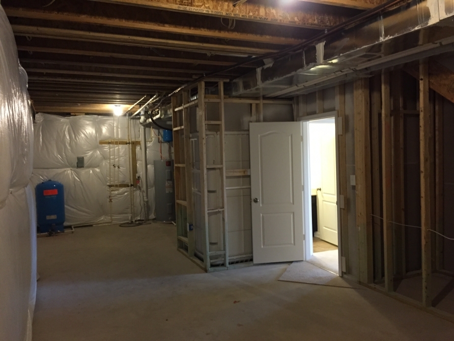 The unfinished basement storage room.