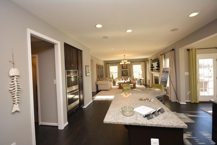 The kitchen and family room.