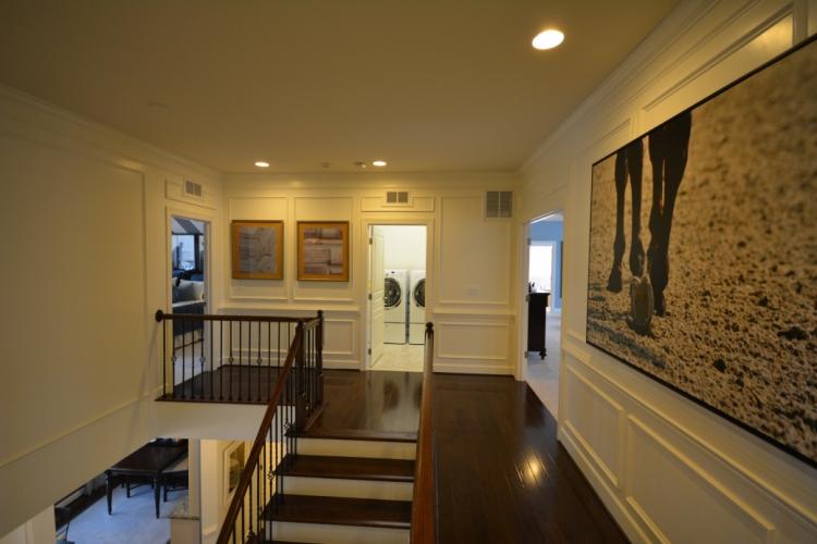 A wide-angle view of the second floor hallway.