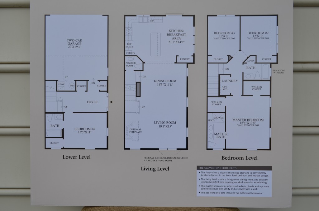 These are the floor plans of the Calverton town home by Toll Brothers in the Fairmont community of Loudoun Valley in Ashburn, Virginia (Loudoun County). Contact us at www.TheMoyersTeam.com for real estate service in this Toll Brothers community and surrounding subdivisions in Ashburn, Aldie, Brambleton, Centreville, Chantilly, and Dulles.