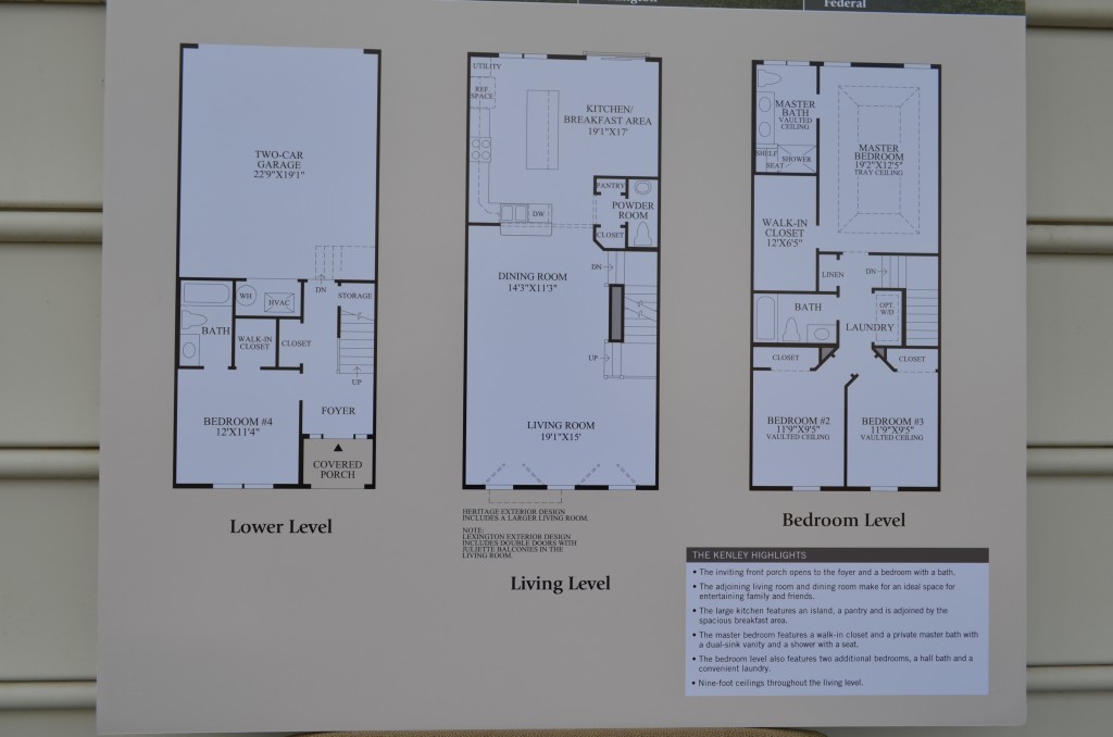 This is the floor plan(s) of the Kenley town home by Toll Brothers in the Fairmont community of Loudoun Valley in Ashburn, Virginia (Loudoun County). Contact us at www.TheMoyersTeam.com for real estate service in this Toll Brothers community and surrounding subdivisions in Ashburn, Aldie, Brambleton, Centreville, Chantilly, and Dulles.