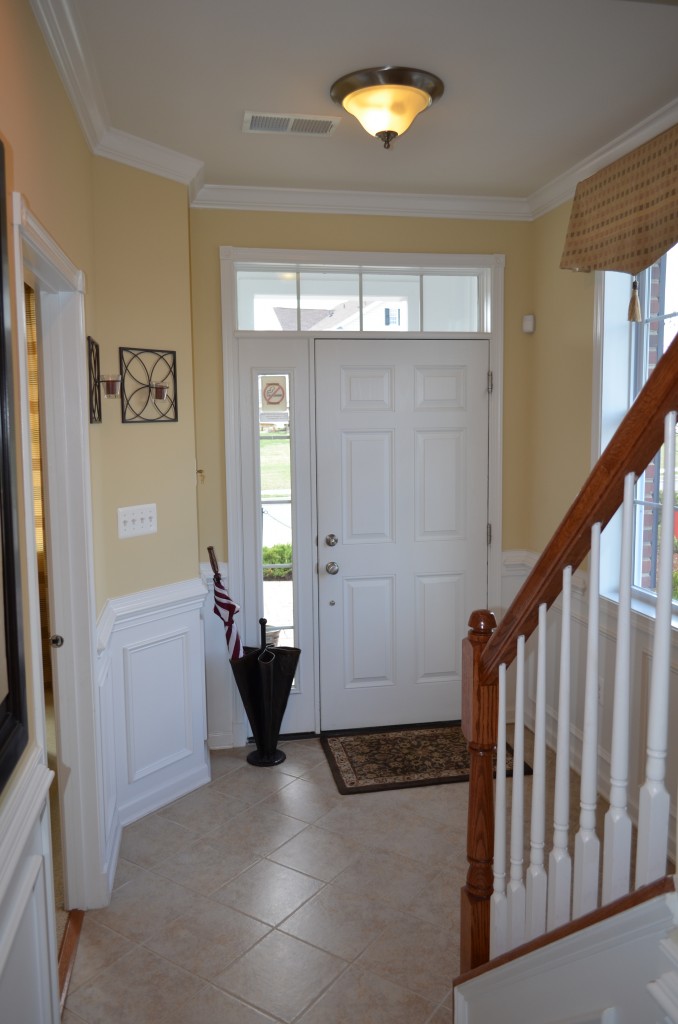 This is the ground floor main entrance in the Kingsley town home in the Amberlea at Loudoun Valley. Contact us at www.TheMoyersTeam.com for real estate service in this Toll Brothers community and surrounding subdivisions in Ashburn, Aldie, Brambleton, Centreville, Chantilly, and Dulles.