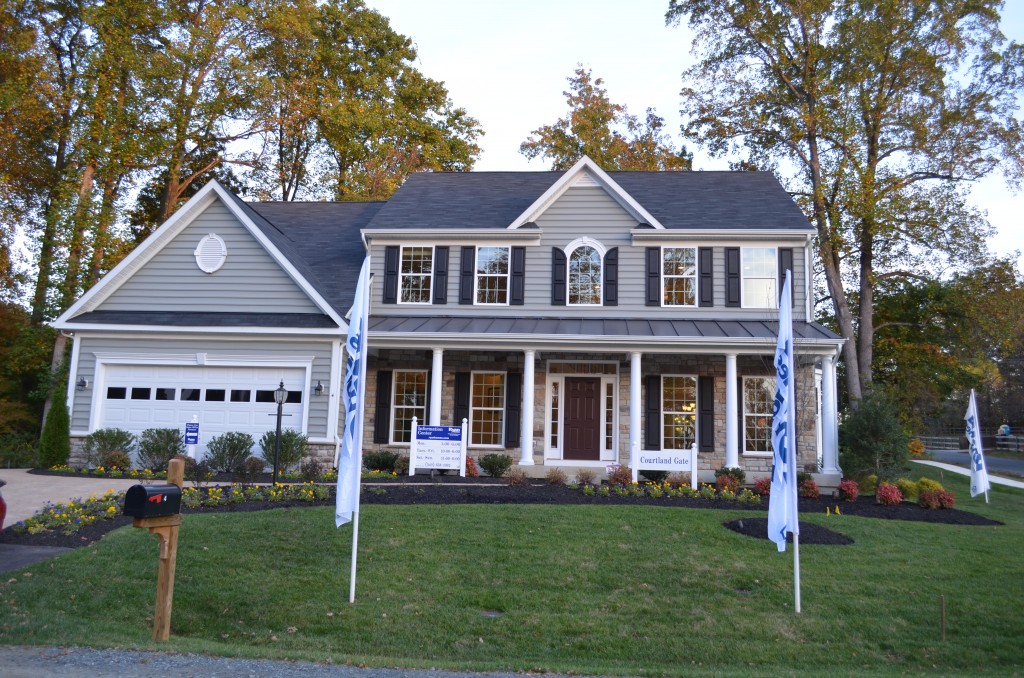 This is the 'Courtland Gate' model by Ryan Homes at West Hampton Village in Stafford County.