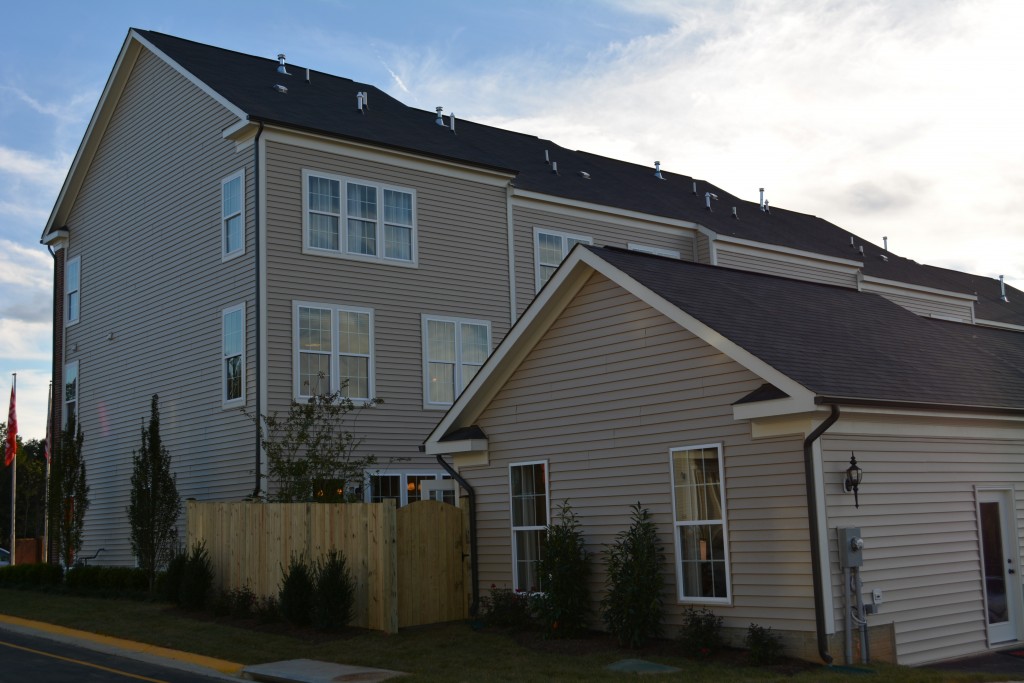 The Cavalier town home with courtyard and detached garage at Embrey Mill in Stafford County.