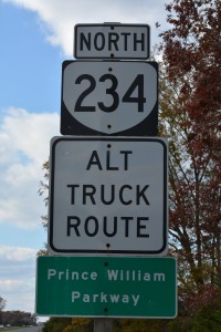 Prince William Parkway at Dumfries Road in Manassas, Virginia.