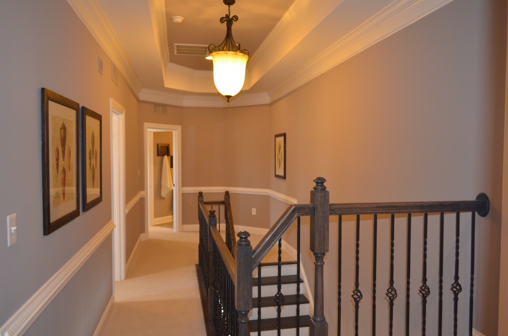 The Ellington bedroom level hallway by Ryan Homes at Lake Estates subdivision in Stafford County.