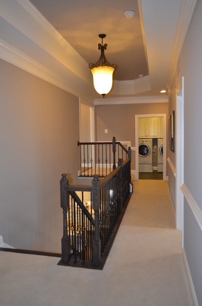 The Ellington hallway (second floor) and laundry room by Ryan Homes at Lake Estates subdivision in Stafford County.