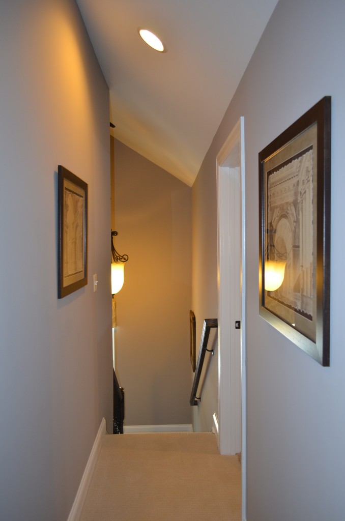 The Ellington service hallway (second floor) leading to the kitchen by Ryan Homes at Lake Estates subdivision in Stafford County.