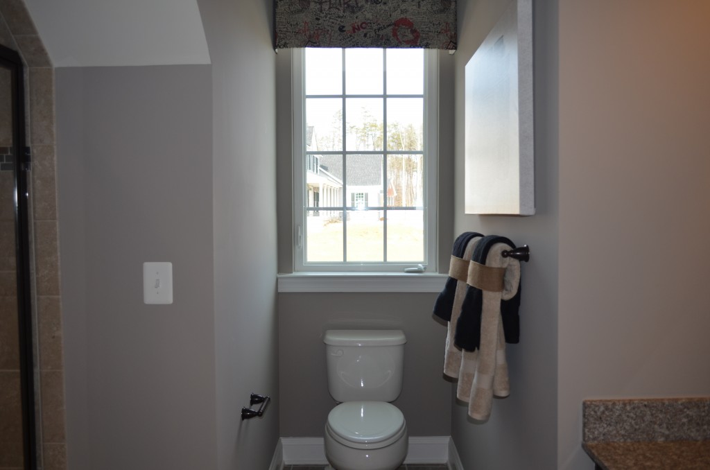 The Ellington private bathroom in the second floor optional bedroom by Ryan Homes at Lake Estates subdivision in Stafford County.