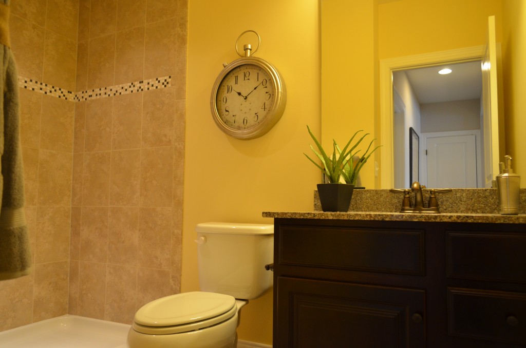 The Ellington basement bathroom by Ryan Homes at Lake Estates subdivision in Stafford County.