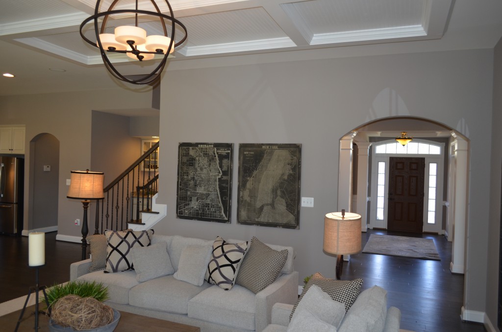 The Ellington family room by Ryan Homes at Lake Estates subdivision in Stafford County.
