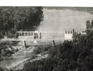 The Lake Jackson Dam and Bland's Ford Bridge (replaced in 1948) on the Occoquan River near Manassas in Prince William County.