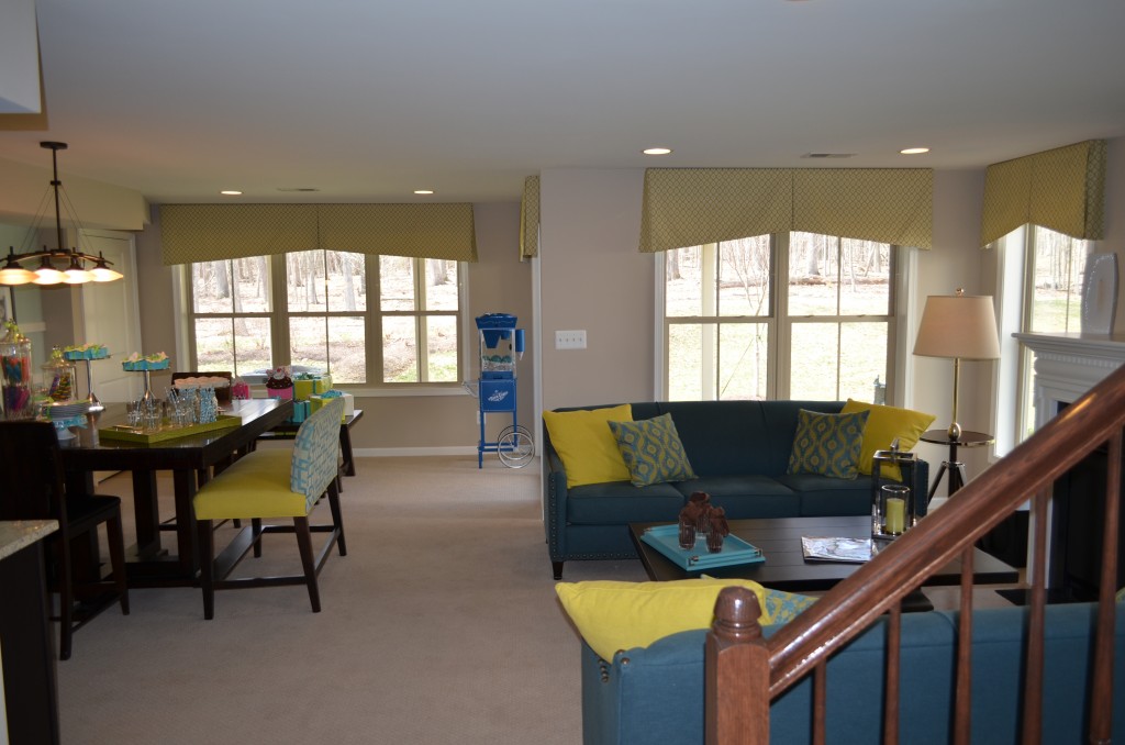 Winchester Homes has built the Manor Paxton luxury town home at Emerald Ridge and Glenmere communities at Brambleton in Ashburn, Virginia. This is the ground floor recreation room.