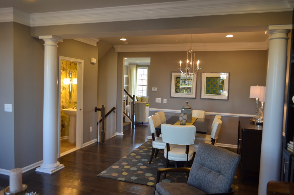 This is the main level in the Bethesda luxury townhouse by Toll Brothers in the Manors at Moorefield Green in Ashburn, Virginia.