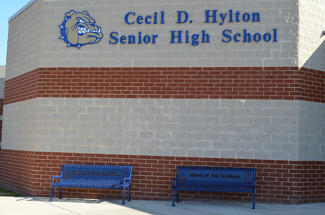 C. D. Hylton Senior High School Center for International Studies & Languages at 14051 Spriggs Road Woodbridge, Virginia 22193. The Prince William County Public Schools attendance zone for C. D. Hylton High School serves students living in the Hoadly, Minnieville, Spriggs, and Dale City (between Spriggs Road and Dale Boulevard) communities.