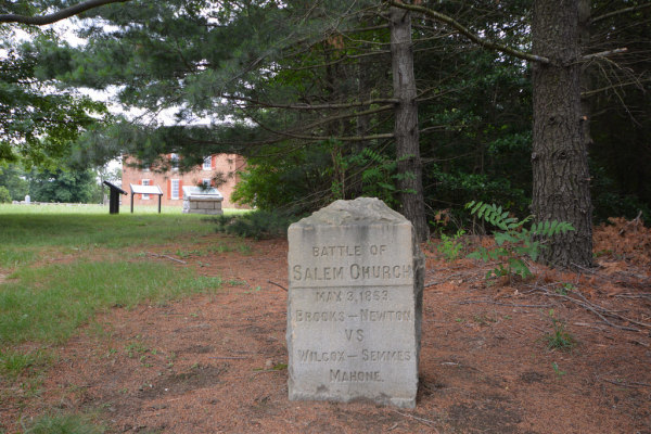 The grounds of historic Salem Church at the intersection of Plank Road (Route 3) and Salem Church Road (Route 639) in Spotsylvania County, Virginia.