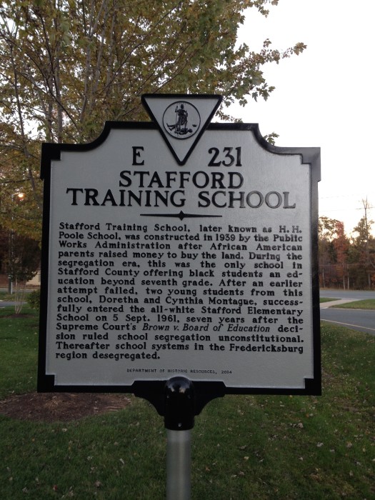 The school was built by the Public Works Administration and was the only African American high school in Stafford County operating during the Civil Rights Movement. For a number of years, before the 1950 expansions, 11th and 12th grade students were transported to The Walker-Grant High School in Fredericksburg, because the other high school in the county was for whites only. The Stafford County School Board paid tuition and transportation to attend this accredited high school at Fredericksburg.