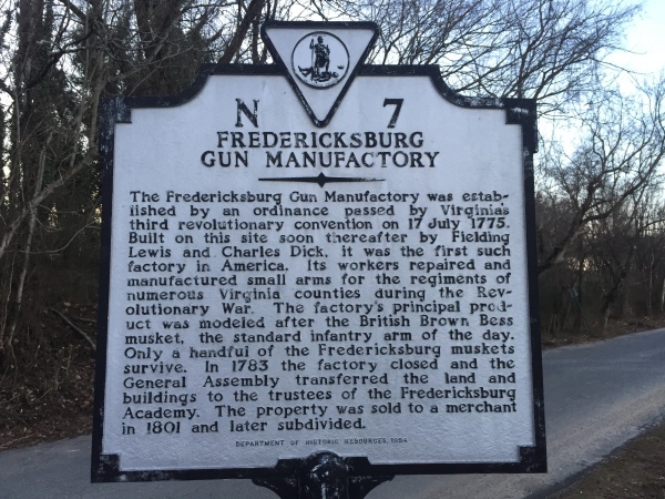 The 6 acres of land where the Fredericksburg Gun Manufactory stood was also the training ground of Camp Cobb at Gunnery Springs.