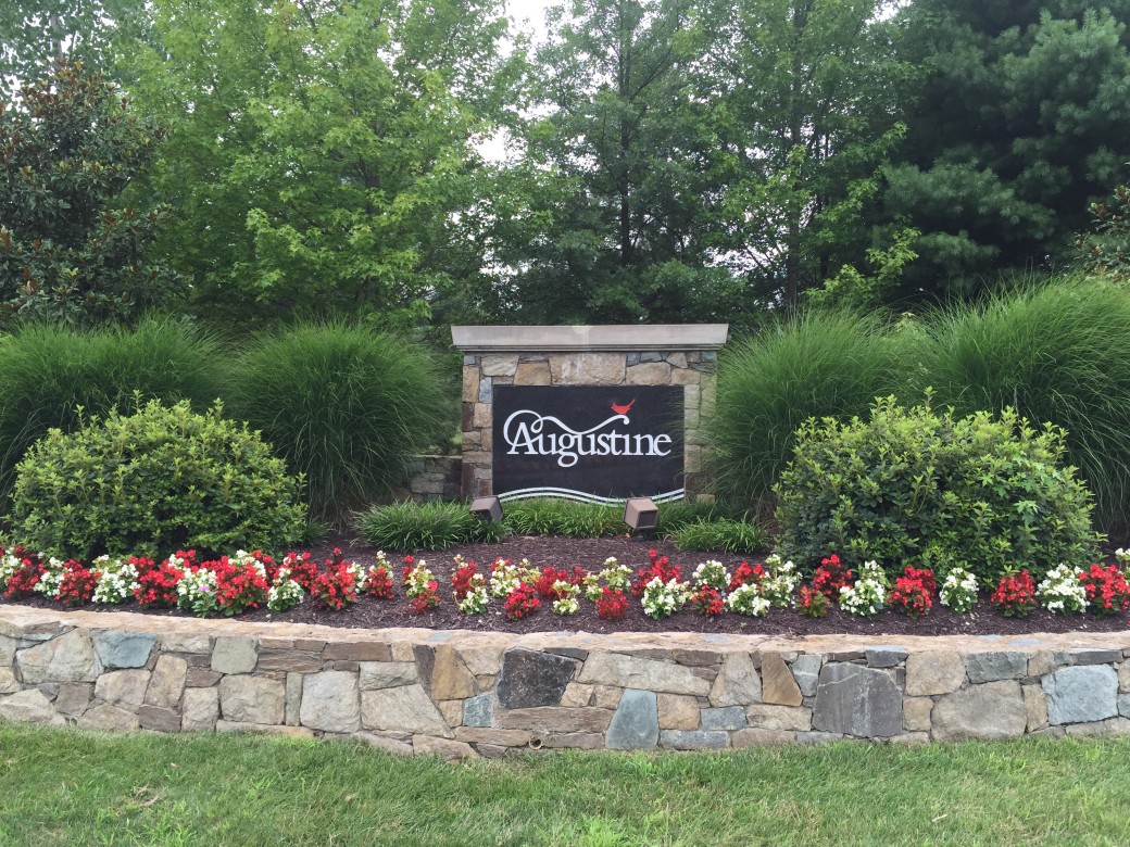 The entrance to Augustine North subdivision on Courthouse Road (Route 630) in Stafford County.