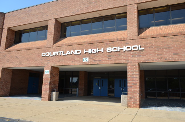Courtland High School has 1,177 students enrolled attending four 85-minute class blocks.
