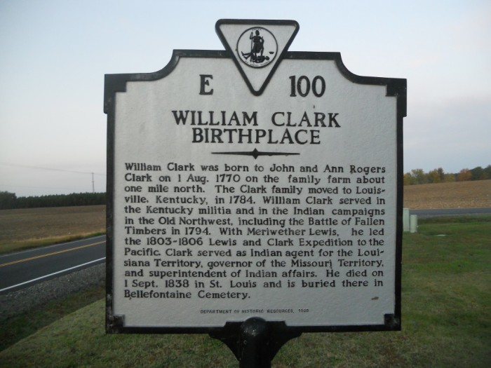 A Virginia Department of Historical Resources highway marker titled, 'York: Lewis and Clark Expedition' is on Jefferson Davis Highway (U. S. Route 1) just north of Ladysmith Road. The marker reads: "Born in Caroline County in 1770, York was a slave of the William Clark family and the only African American on the 1803-1806 Lewis and Clark Expedition. Approximately 34 years old at the time, York was one of the hunters and also accompanied groups of soldiers on scouting missions. Other members of the expedition received money and land for their services, but York did not because of his slave status and Clark’s refusal to manumit him. York may have escaped from Clark and returned to Wyoming, where according to tradition, he lived out his life with the Crow Indians."
