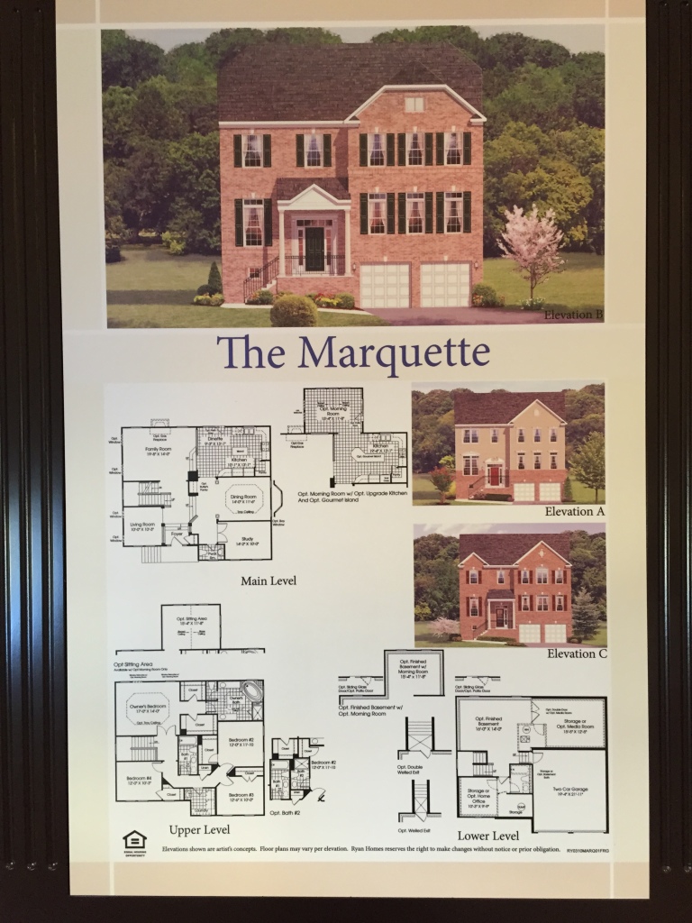 The Marquette floor plan is available at Southgate subdivision in Stafford County.