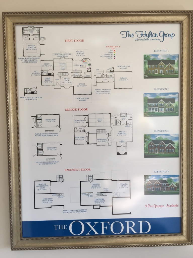 The Hylton Group Oxford floor plan offers a finished basement with a recreation room (42'-5" by 14'-10"), study (15'-2" by 13'-4"), bathroom, and storage room (37'-0" by 14'-2").