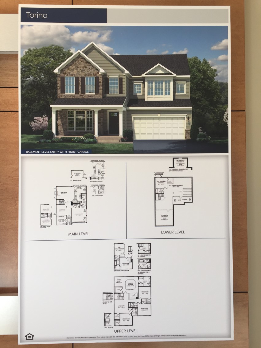The Torino floor plan by Ryan Homes is offered at Hoadly Manor Estates subdivision in Woodbridge, Virginia in Prince William County.