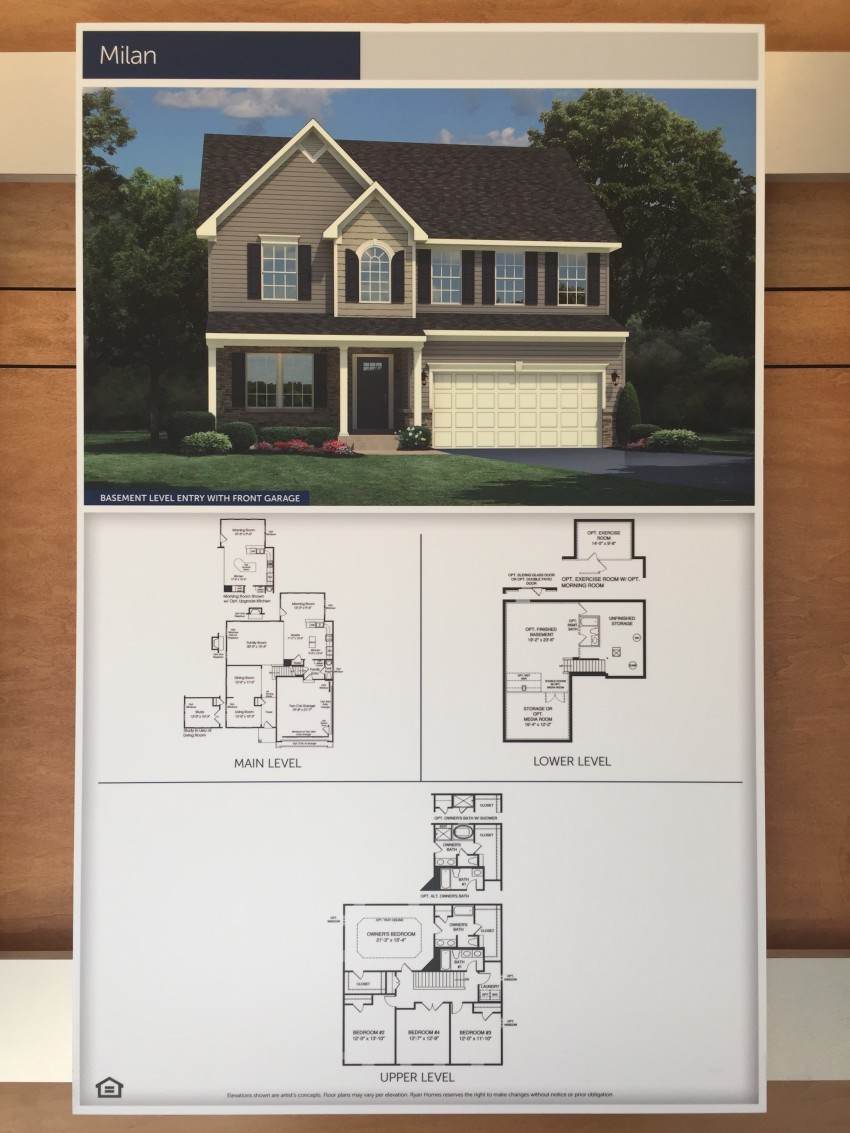 This is the Milan floor plan by Ryan Homes offered at Hoadly Manor Estates in Woodbridge, Virginia in Prince William County.